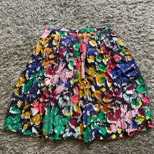 J.crew floral pleated midi skirt